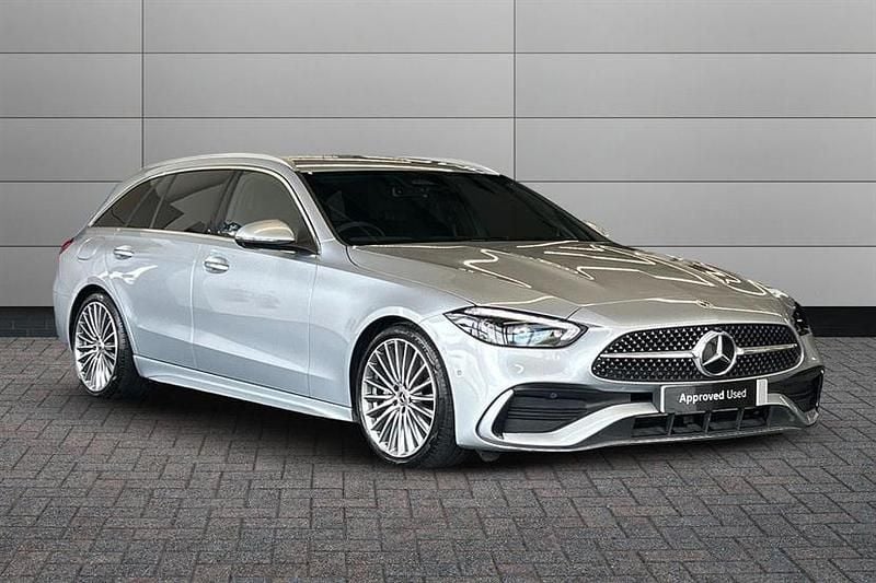 High tech silver Used 2024 Mercedes C300 AMG Line Premium Estate | £34,995 (Fair price) - Image 1/4