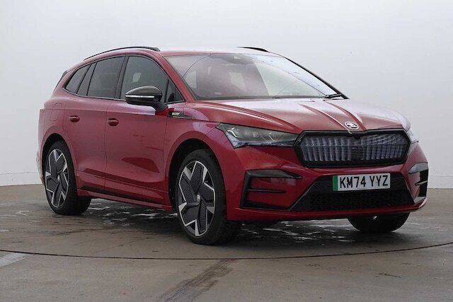 Velvet red metallic Used 2024 Skoda Enyaq iV vRS SUV | £37,295 - Image 1/4