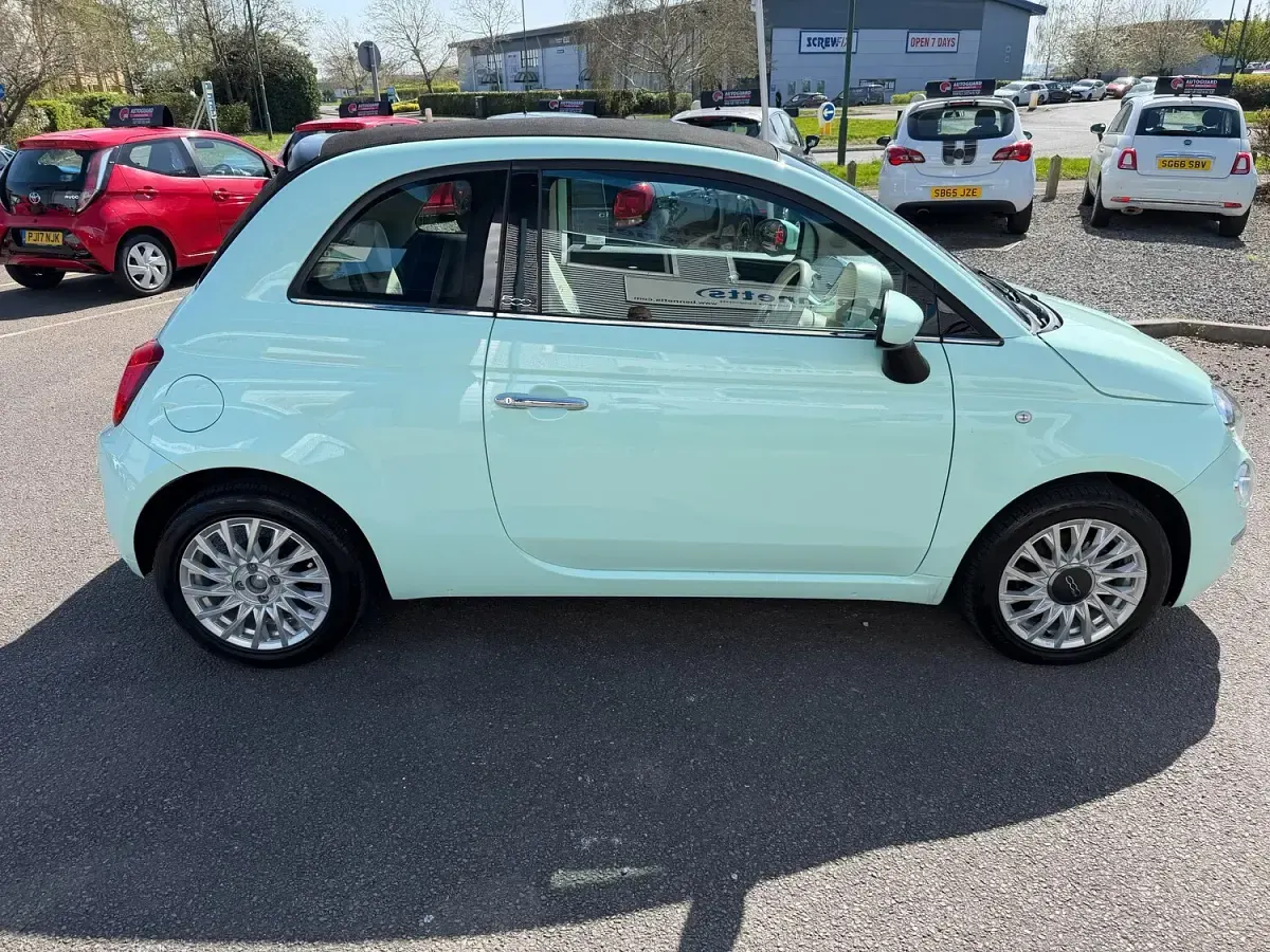 Used Fiat 500 Lounge 85 HP (62 kW) 2017 Green Cabriolet