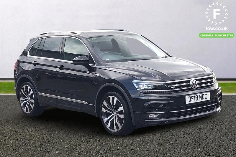 Black Used 2018 VW Tiguan R-line SUV | £21,099 (Fair price) - Image 1/3