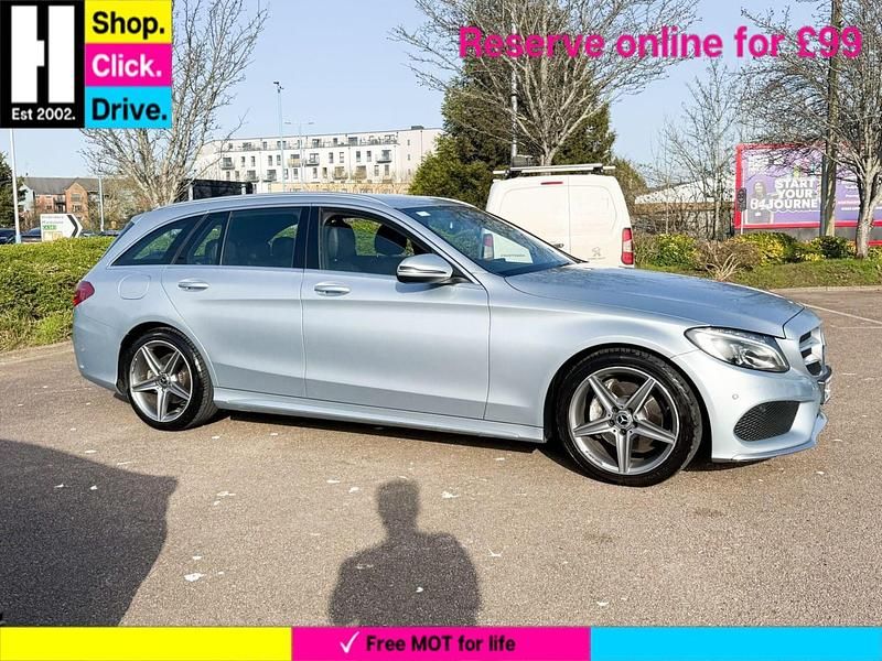Used Mercedes C220 AMG line 170 HP (125 kW) 2018 Silver Estate