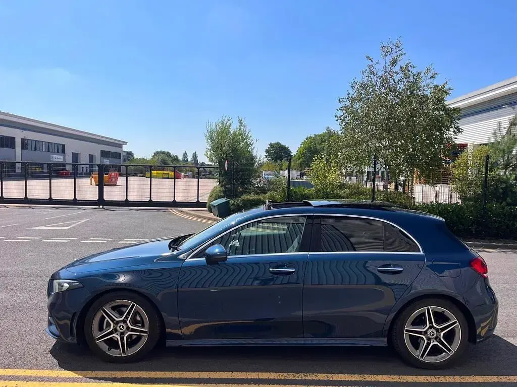 Used Mercedes A180 AMG line 116 HP (85 kW) 2019 Blue Hatchback
