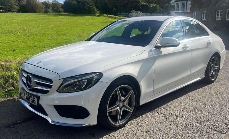 White Used 2015 Mercedes C220 AMG line Sedan | £8,495 (Expensive) - Image 1/4