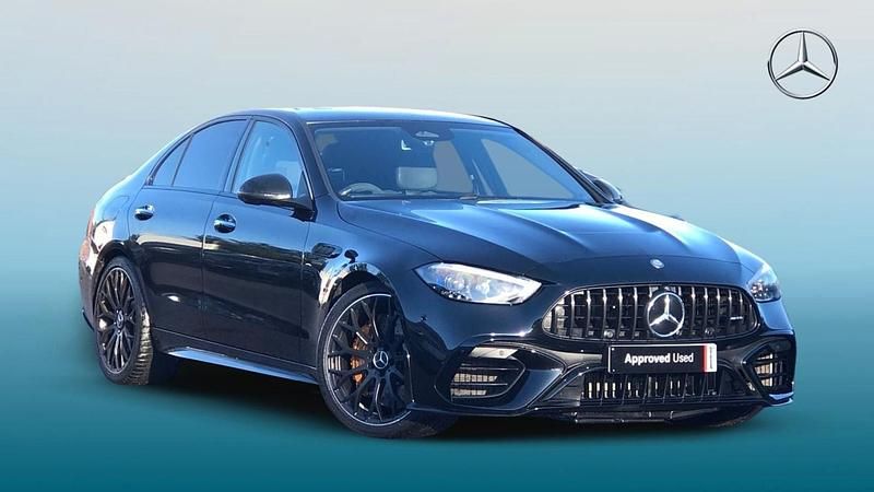 Obsidian black metallic Used 2025 Mercedes C63 AMG AMG Sedan | £72,995 - Image 1/4