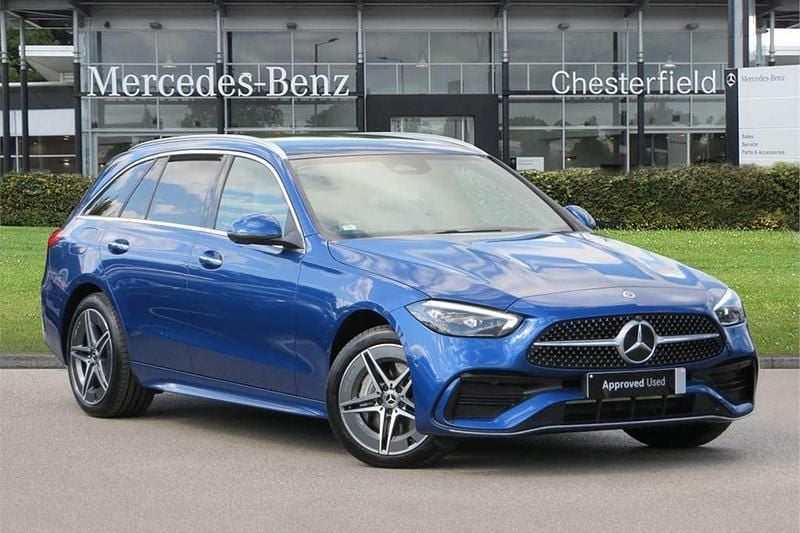 Blue Used 2024 Mercedes C300e AMG Line Premium Plus Estate | £40,700 (Fair price) - Image 1/4