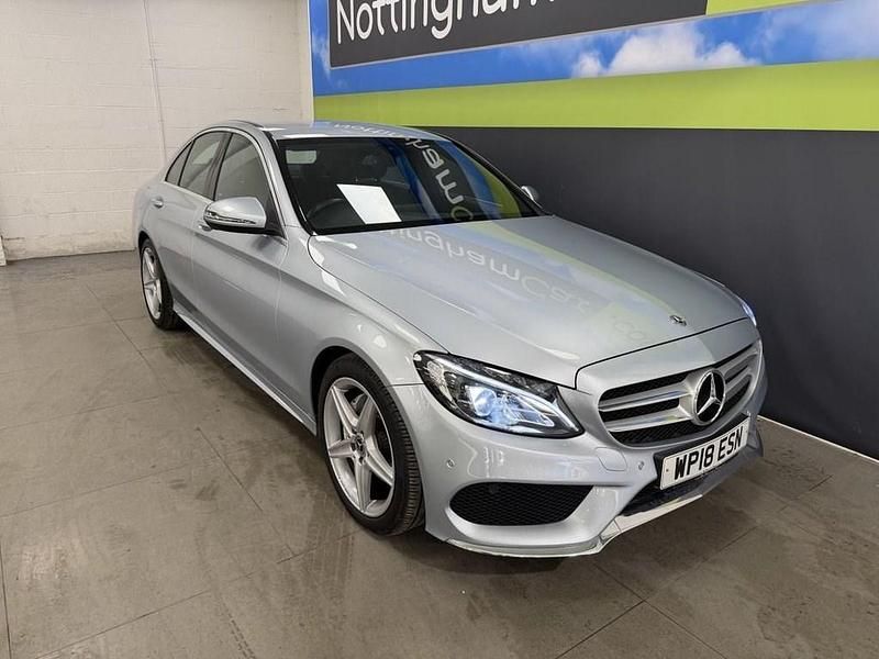 Used Mercedes C220 AMG line 170 HP (125 kW) 2018 Silver Sedan