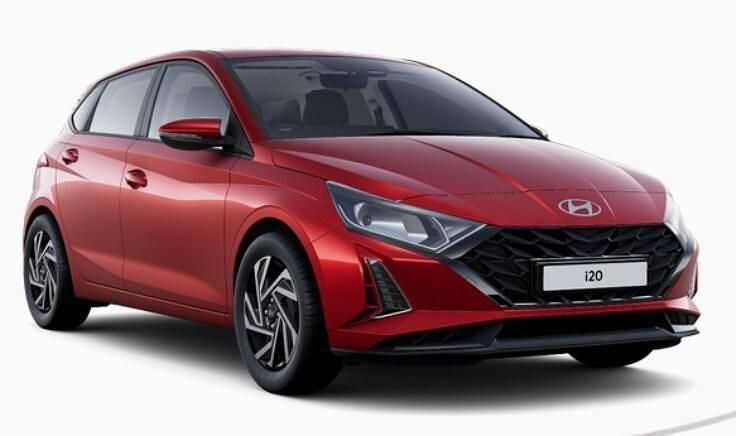 New Hyundai i20 Premium 100 HP (73 kW) 2025 Dragon red Hatchback