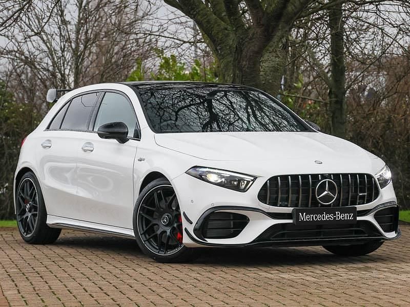 New Mercedes A45 AMG 421 HP (309 kW) 2026 White Hatchback