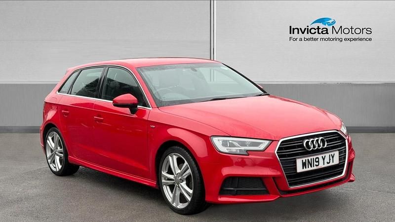 Used Audi A3 S-Line 150 HP (110 kW) 2019 Tango red Sedan