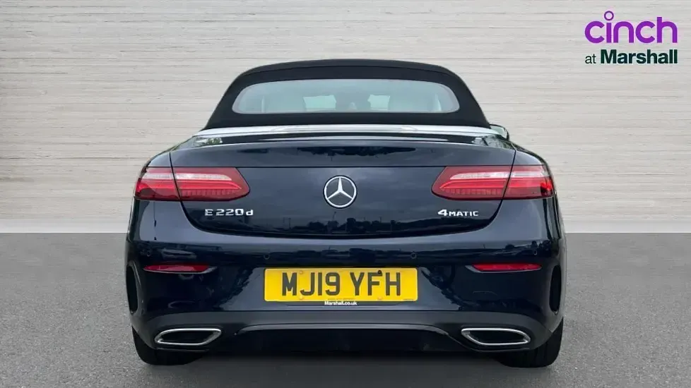 Used Mercedes E220 AMG line 194 HP (142 kW) 2019 Blue Cabriolet