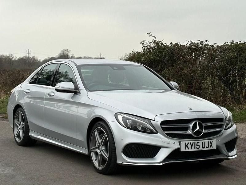 Used Mercedes C220 AMG line 170 HP (125 kW) 2015 Silver Sedan