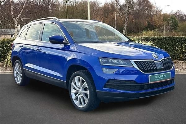 Energy blue Used 2021 Skoda Karoq SE L SUV | £15,200 (Fair price) - Image 1/4