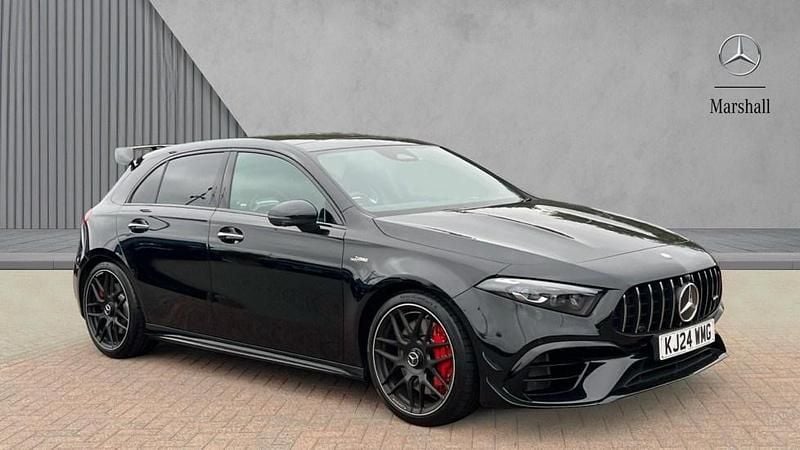 Cosmos black metallic Used 2024 Mercedes A45 AMG Hatchback | £49,750 (Fair price) - Image 1/4