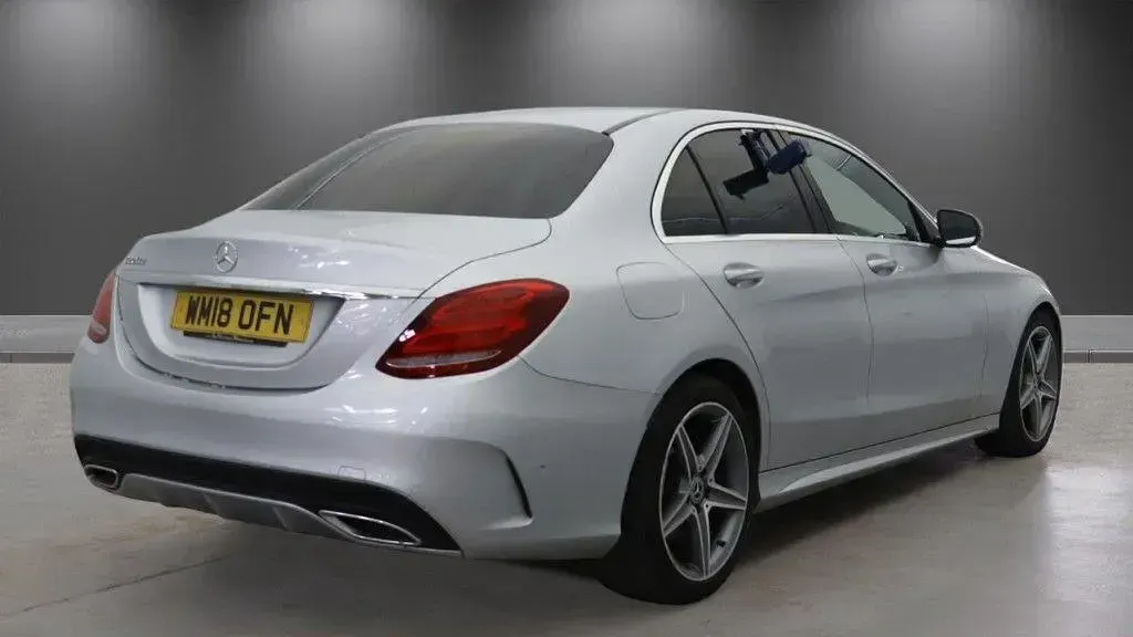 Used Mercedes C220 AMG line 170 HP (125 kW) 2018 Silver Sedan