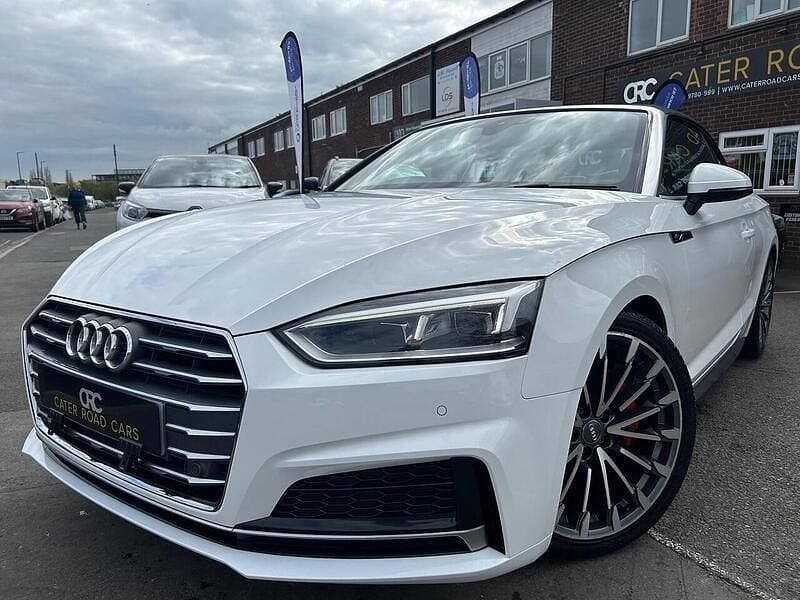 Used Audi A5 Cabriolet S-Line 190 HP (139 kW) 2018 White Cabriolet