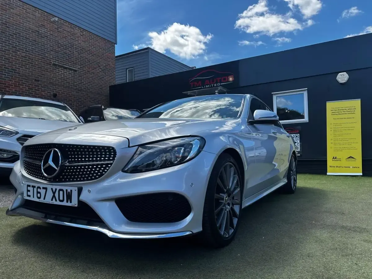 Used Mercedes C220 AMG line 170 HP (125 kW) 2017 Silver Sedan