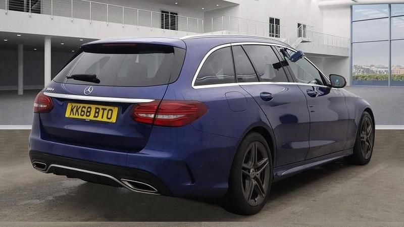 Used Mercedes C300 AMG line 245 HP (180 kW) 2019 Blue Estate
