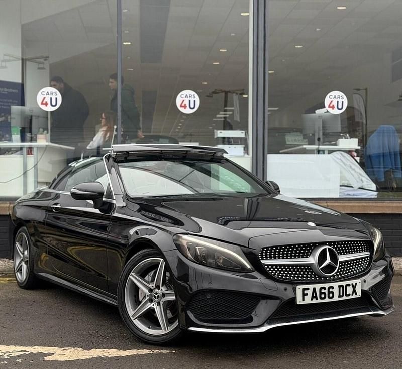 Used Mercedes C220 AMG line 170 HP (125 kW) 2017 Black Cabriolet