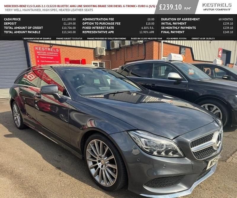 Grey Used 2015 Mercedes CLS220 Shooting Brake AMG line Estate | £11,895 - Image 1/4