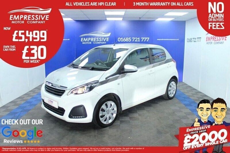 White Used 2017 Peugeot 108 Active Hatchback | £5,499 (Fair price) - Image 1/4