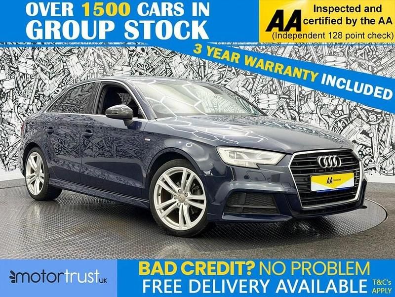 Used Audi A3 S-Line 150 HP (110 kW) 2018 Blue Sedan