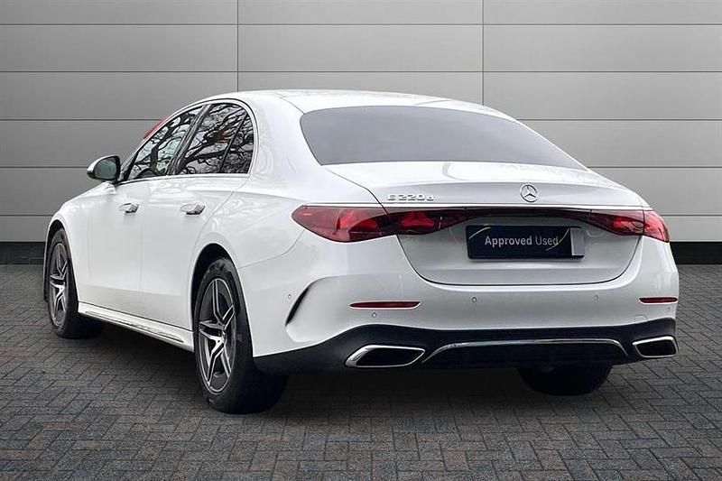 Used Mercedes E220 AMG line 197 HP (144 kW) 2025 Opalite white bright Sedan