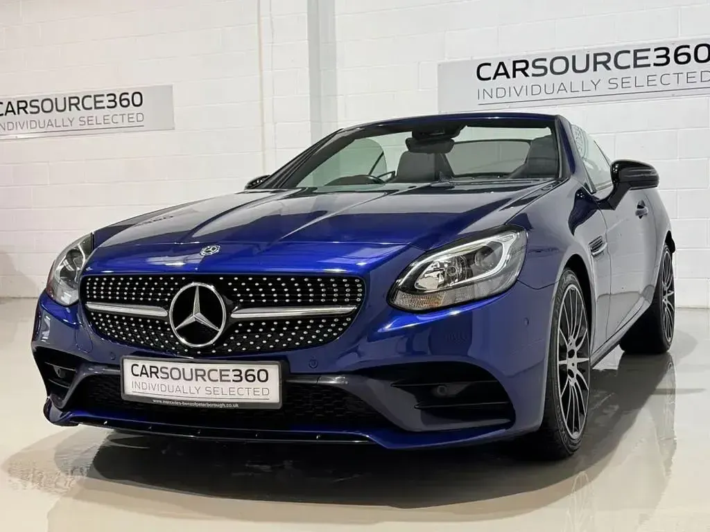 Used Mercedes SLC300 AMG line 245 HP (180 kW) 2018 Blue Cabriolet