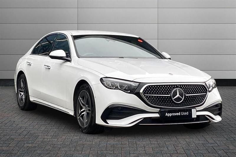 Used Mercedes E220 AMG line 197 HP (144 kW) 2025 Opalite white bright Sedan