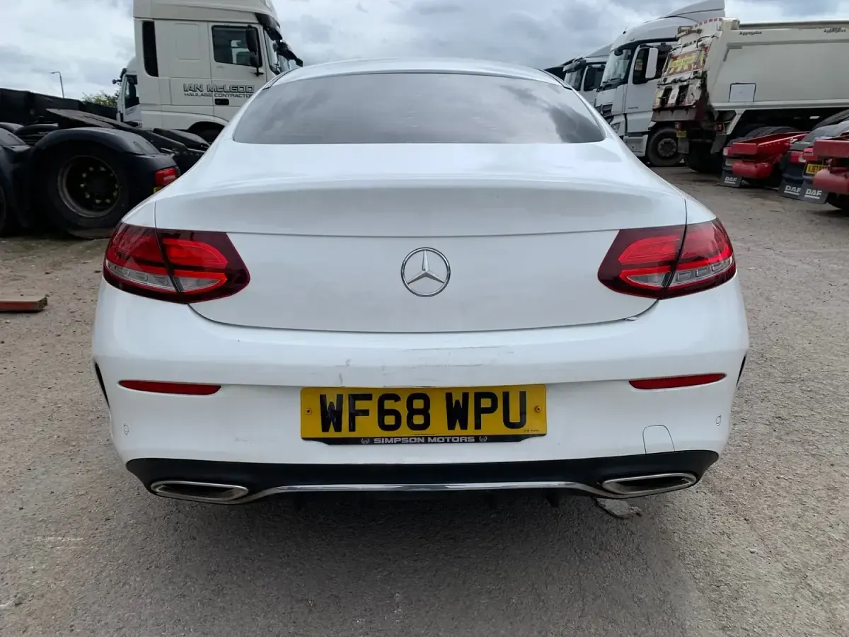 Used Mercedes C200 AMG line 2018 White Coupe