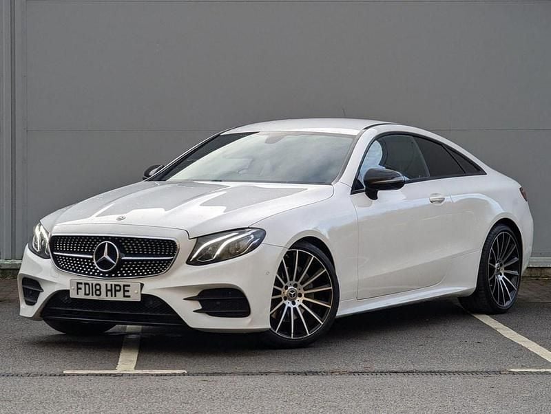 Used Mercedes E220 AMG line 2018 White Coupe