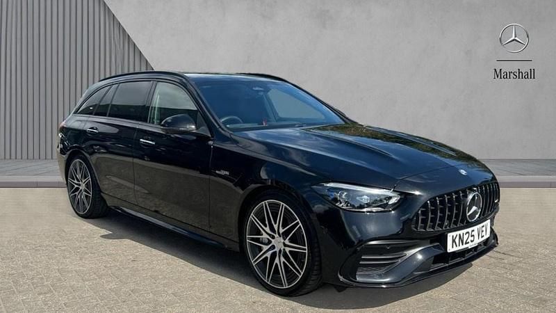 Obsidian black metallic Used 2025 Mercedes C43 AMG Premium Plus Estate | £57,803 (Expensive) - Image 1/4