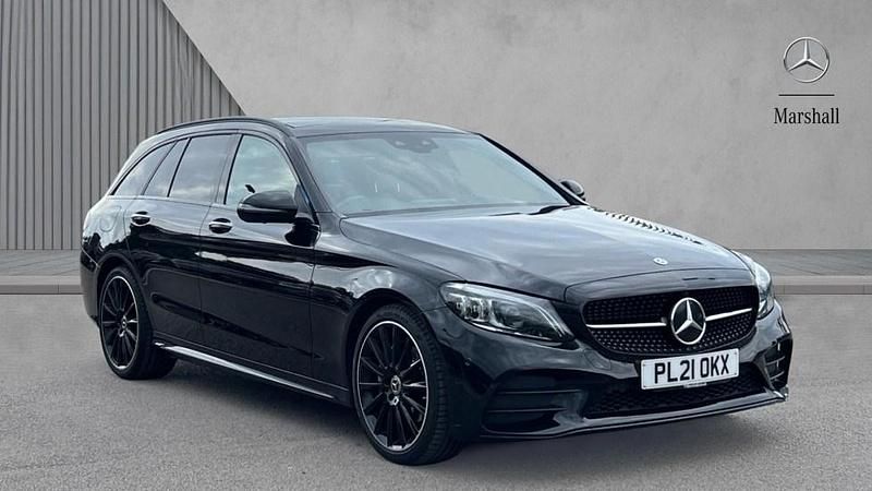 Black Used 2021 Mercedes C200 AMG line Estate | £24,280 (Expensive) - Image 1/4