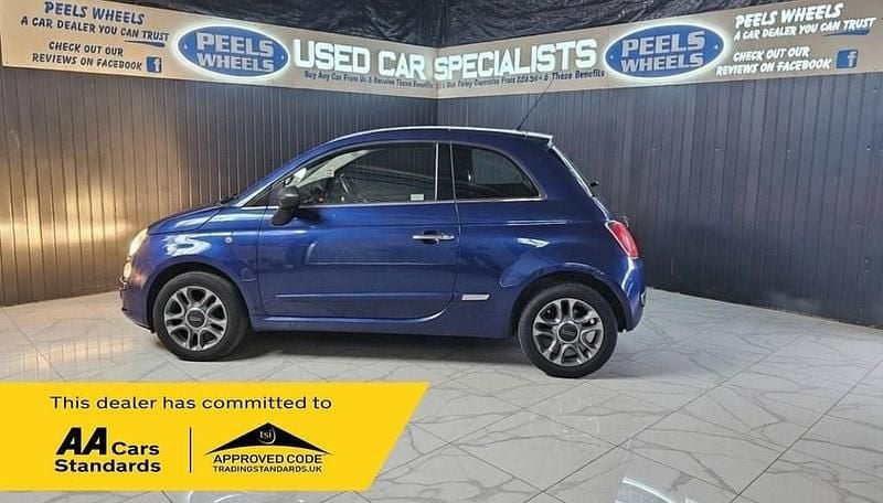 Used Fiat 500 Lounge 69 HP (50 kW) 2009 Blue Cabriolet