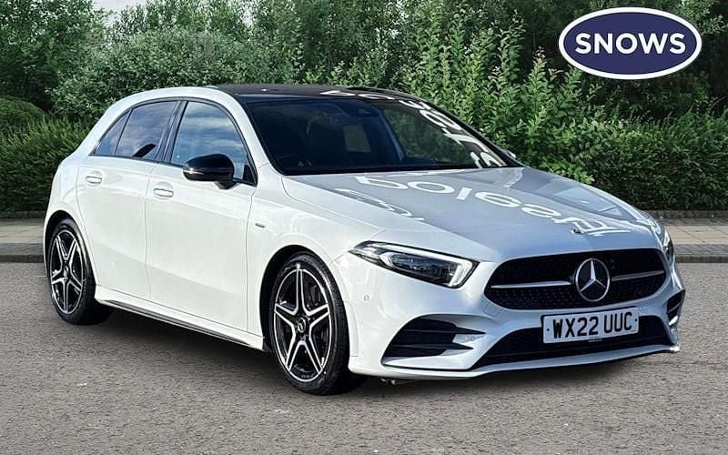 Used Mercedes A250 AMG line 224 HP (164 kW) 2022 White Hatchback