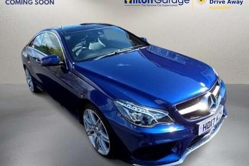 Used Mercedes E350 AMG line 258 HP (189 kW) 2017 Blue Coupe