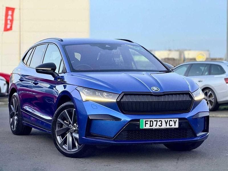 Blue Used 2023 Skoda Enyaq iV SportLine SUV | £28,490 (Fair price) - Image 1/4