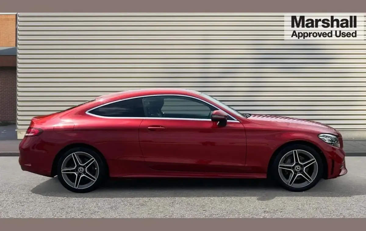 Used Mercedes C200 AMG line 180 HP (132 kW) 2021 Red Coupe