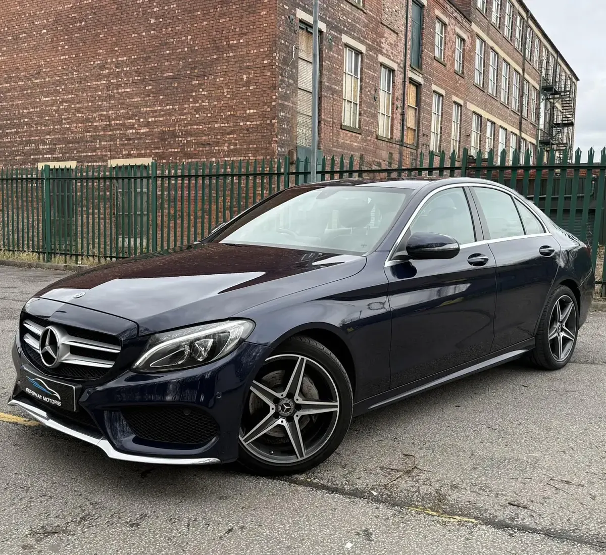 Used Mercedes C220 AMG line 170 HP (125 kW) 2017 Blue Sedan