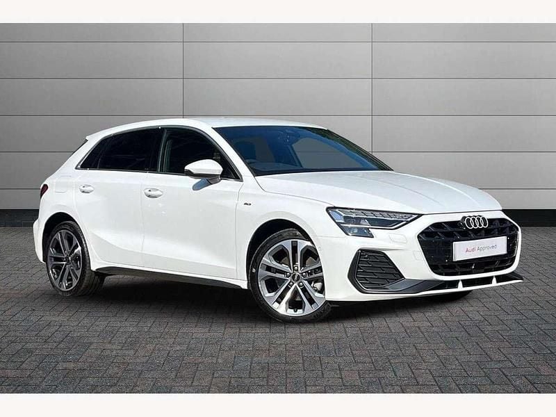 Arkona white Used 2025 Audi A3 e-tron S-Line Hatchback | £29,470 (A bit pricey) - Image 1/4