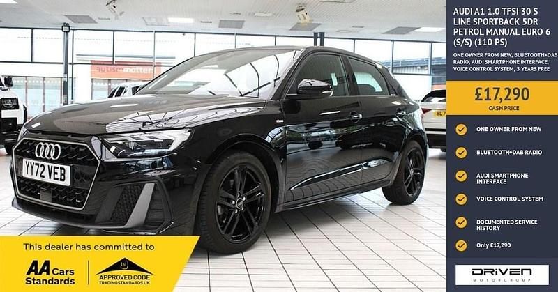 Black Used 2022 Audi A1 S-Line Hatchback | £17,290 (Fair price) - Image 1/2