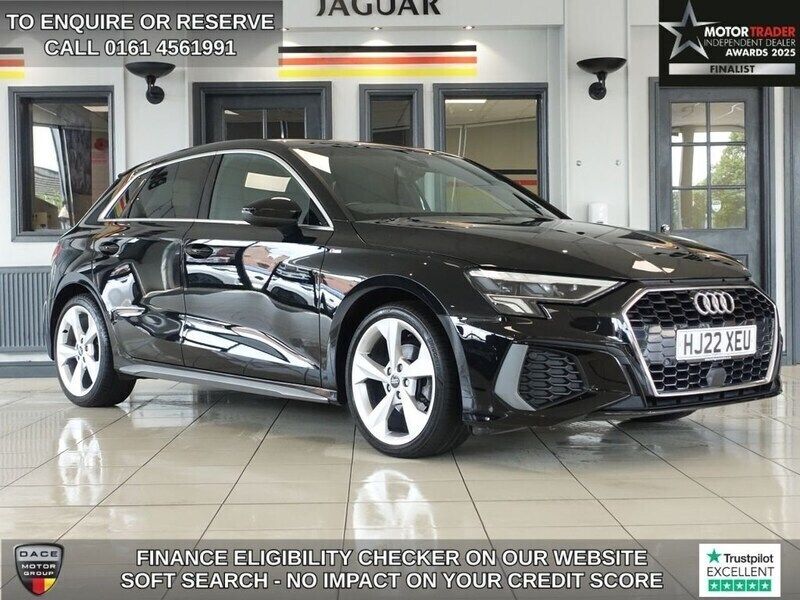 Black Used 2022 Audi A3 Sportback S-Line Hatchback | £18,440 (Good price) - Image 1/4