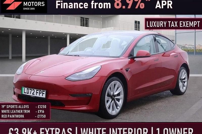 Red Used 2022 Tesla Model 3 Long Range AWD Sedan | £26,499 (A bit pricey) - Image 1/1