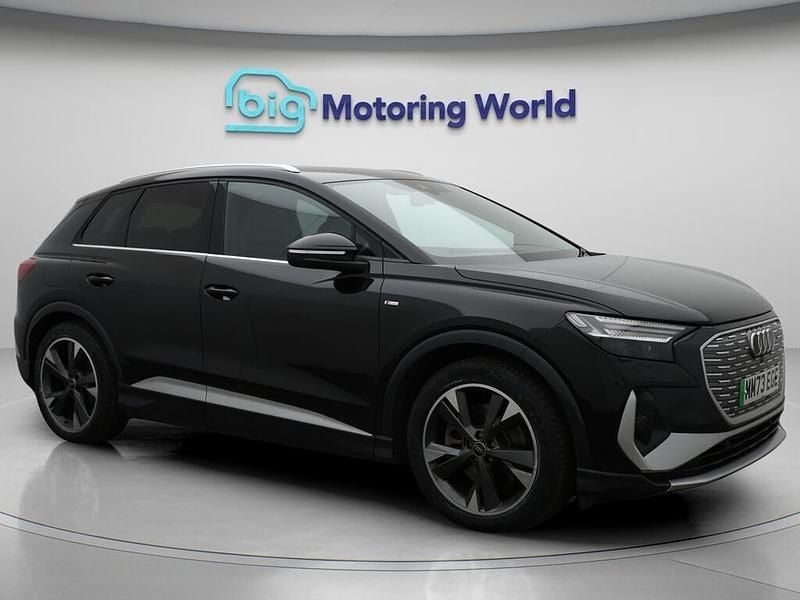 Black Used 2023 Audi Q4 e-tron S-Line SUV | £28,200 (Super price) - Image 1/4