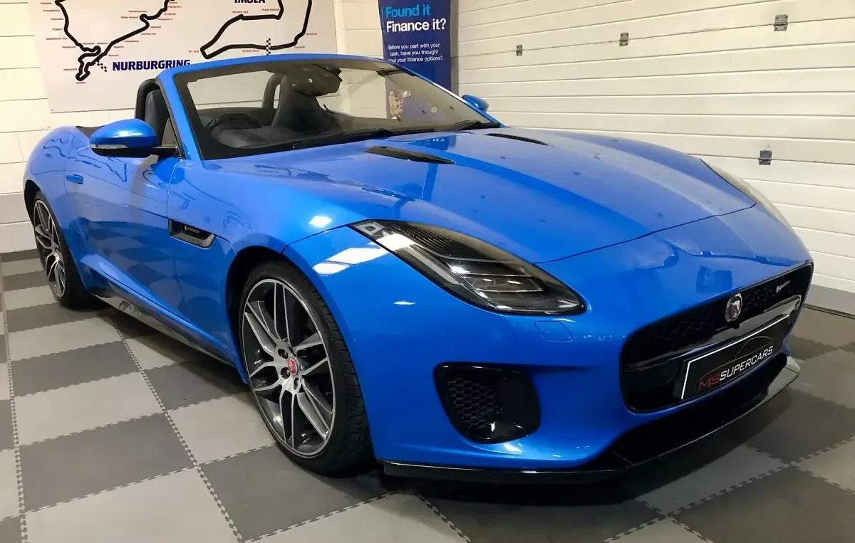 Used Jaguar F-Type R-Dynamic 300 HP (220 kW) 2018 Blue Cabriolet