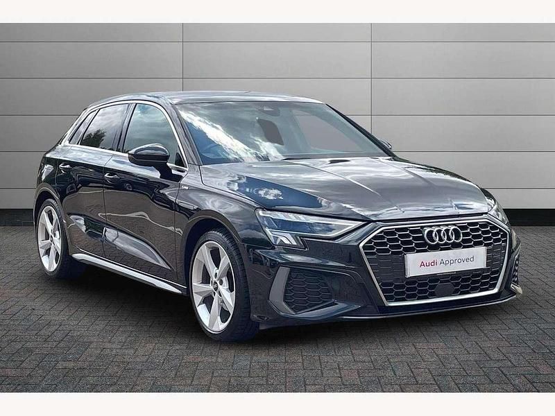 Mythos black Used 2022 Audi A3 S-Line Hatchback | £19,695 (Fair price) - Image 1/4