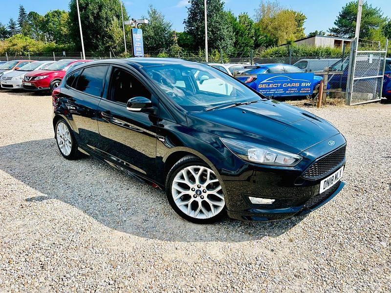Black Used 2018 Ford Focus ST-Line Hatchback | £9,295 (Good price) - Image 1/4