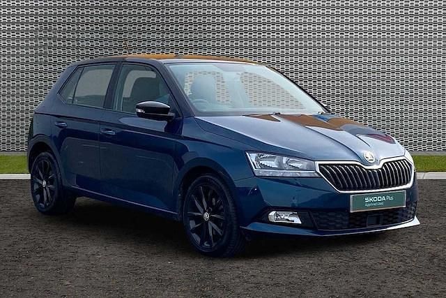 Petrol blue metallic black magic pearl effect Used 2021 Skoda Fabia SE Hatchback | £10,413 (Fair price) - Image 1/4