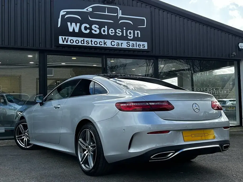 Used Mercedes E220 AMG line 194 HP (142 kW) 2020 Silver Coupe
