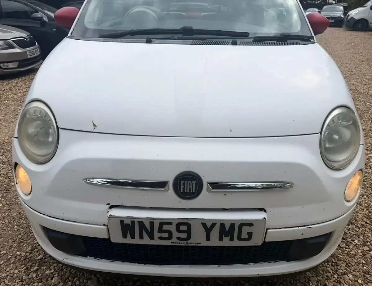 Used Fiat 500 Pop 69 HP (50 kW) 2009 White Cabriolet