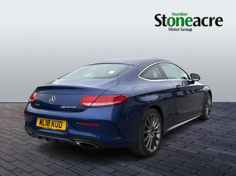 Used Mercedes C200 AMG line 184 HP (135 kW) 2018 Blue Coupe